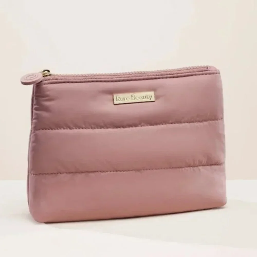 NWT Rare Beauty by Selena Gomez Find Comfort Puffy Makeup Bag in Mauve